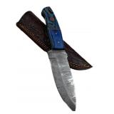 Damascus Steel Fixed Blade Knife w/ Sheath