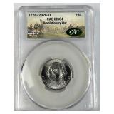 1776-2026-D CAC MS64 Revolutionary War 25c US