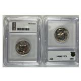 (2) 1965 SMS Washington Quarter, 25c  ICG MS65