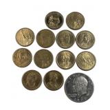 (12) Presidential Dollars +1973-S Proof Ike $1