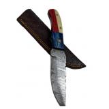 Damascus Steel Fixed Blade Knife w/ Sheath
