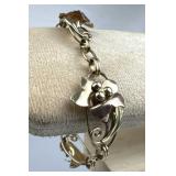 925 Silver 1/20 12K GF Carl Art Flower Bracelet