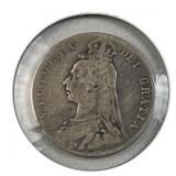 1889 Great Britain Silver Half Crown Coin, .925