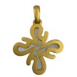 Vera Wang 18KT Gold Over Silver Logo Pendant