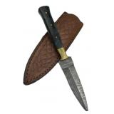 Damascus Steel Fixed Blade Knife w/ Sheath