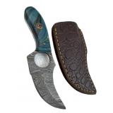 Damascus Steel Fixed Blade Knife w/ Sheath