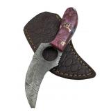 Damascus Steel Fixed Blade Knife w/ Sheath