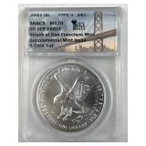 1oz American Silver Eagle, 2021-S MS70 .999 Fine