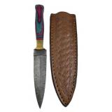 Damascus Steel Fixed Blade Knife w/ Sheath