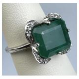14k White Gold and 5 Carat Columbian Emerald Ring