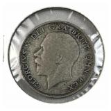 1921 Great Britain Silver Half Crown Coin, .500