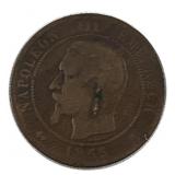 1855BB France Napoleon III 10 Centimes