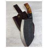 Handmade Steel Fixed Cleaver Knife w/ Sheath
