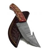 Damascus Steel Fixed Blade Knife w/ Sheath