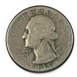 1935 Silver Washington Quarter, US 90% Coin