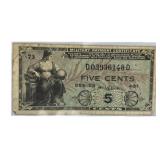Series 481 US Military Payment 5c Note