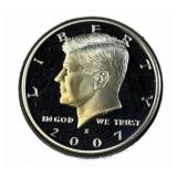 2007-S Kennedy Silver Proof Half US Coin, 90%