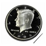 2008-S Kennedy Silver Proof Half US Coin, 90%
