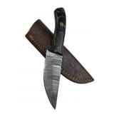 Damascus Steel Fixed Blade Knife w/ Sheath