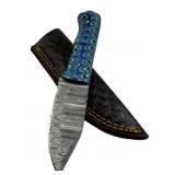 Damascus Steel Fixed Blade Knife w/ Sheath