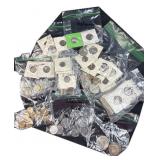 Vtg. World Coins, Carded & Sorted by Country