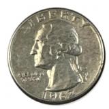 1962 Silver Washington Quarter, US 90% Coin