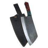 Handmade Steel Fixed Cleaver Knife w/ Sheath