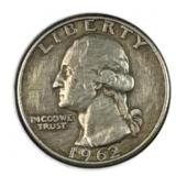 1962-D Silver Washington Quarter, US 90% Coin
