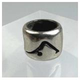 925 Silver Stamped Oxidized Bead