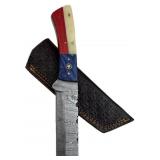 Damascus Steel Fixed Blade Knife w/ Sheath