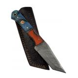 Damascus Steel Fixed Blade Knife w/ Sheath