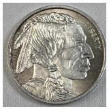 1oz Silver Buffalo/Chief Round .999 Fine, Rays