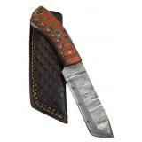 Damascus Steel Fixed Blade Knife w/ Sheath