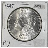 1885 BU Morgan Silver Dollar, US $1 Coin, 90%