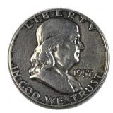 1957 Franklin Silver Half Dollar, 50c US Coin