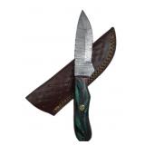 Damascus Steel Fixed Blade Knife w/ Sheath