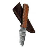Damascus Steel Fixed Blade Knife w/ Sheath