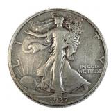 1937-S Walking Liberty Silver Half, 50c US Coin