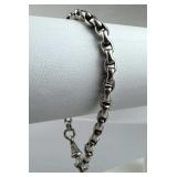 925 Silver Vintage Rolo Link Chain Bracelet
