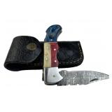 Damascus Steel Folding Blade TX Knife