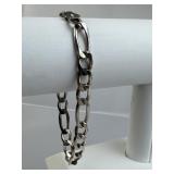 925 Silver Vtg. Diamond Cut Italy Figaro Chain Lin