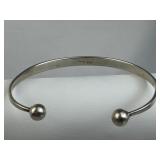925 Silver Flat Polished Minimalist Ball Cap Cuff