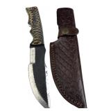 Lg Handmade Steel Fixed Blade Knife w/ Sheath