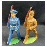 Vintage USA Made Lead Police & Soldier Toys