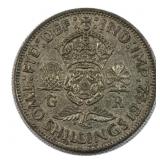 1942 Great Britain Silver Florin, .500