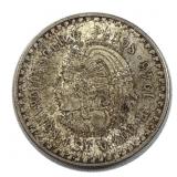 1948 Mexico Cuauhtemoc Silver 5 Pesos Coin, .900