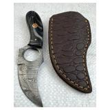 Damascus Steel Fixed Blade Knife w/ Sheath