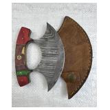 Damascus Steel Fixed Blade Knife w/ Sheath