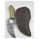 Damascus Steel Fixed Blade Knife w/ Sheath