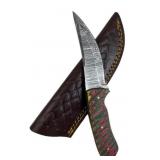 Damascus Steel Fixed Blade Knife w/ Sheath